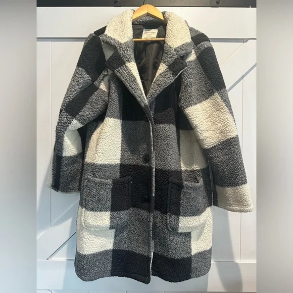 Women’s Sabrina Lauren Sherpa Checkered Jacket size 1X - Picture 1 of 3